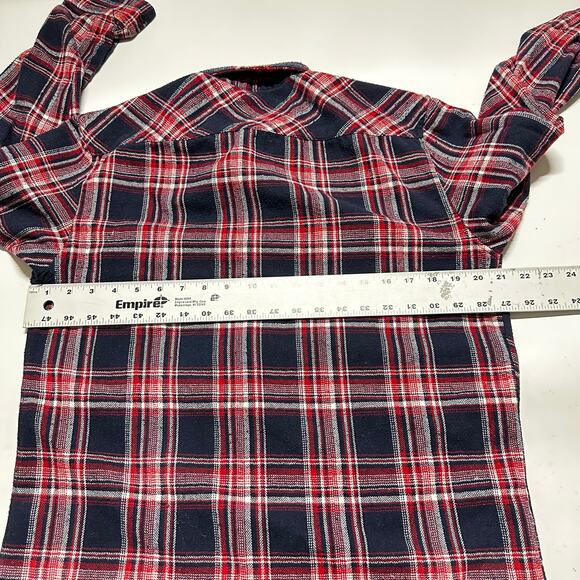 Molokai Button Up Shirt Mens Size M Red Blue White Plaid Long Sleeve PILLING - Picture 5 of 8